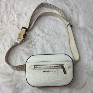 Michael Kors Cream Crossbody Bag with Gold Accents